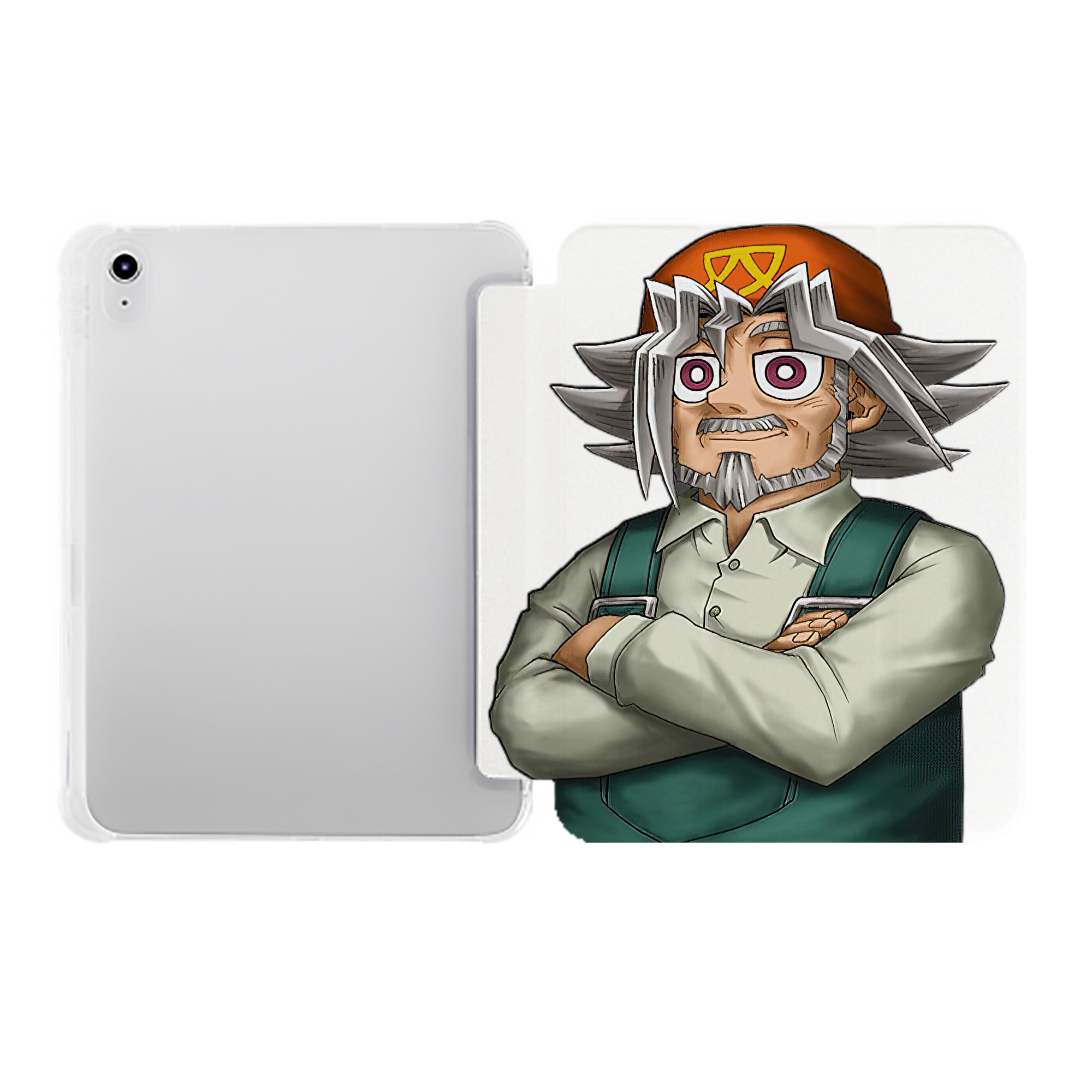 （画像用） 遊☆戯☆王 Yu-Gi-Oh! IPad ケース ペン収納付き 三つ折りスタンド PUレザー×シリコン 対応機種9.5/10.5/10.9インチ
